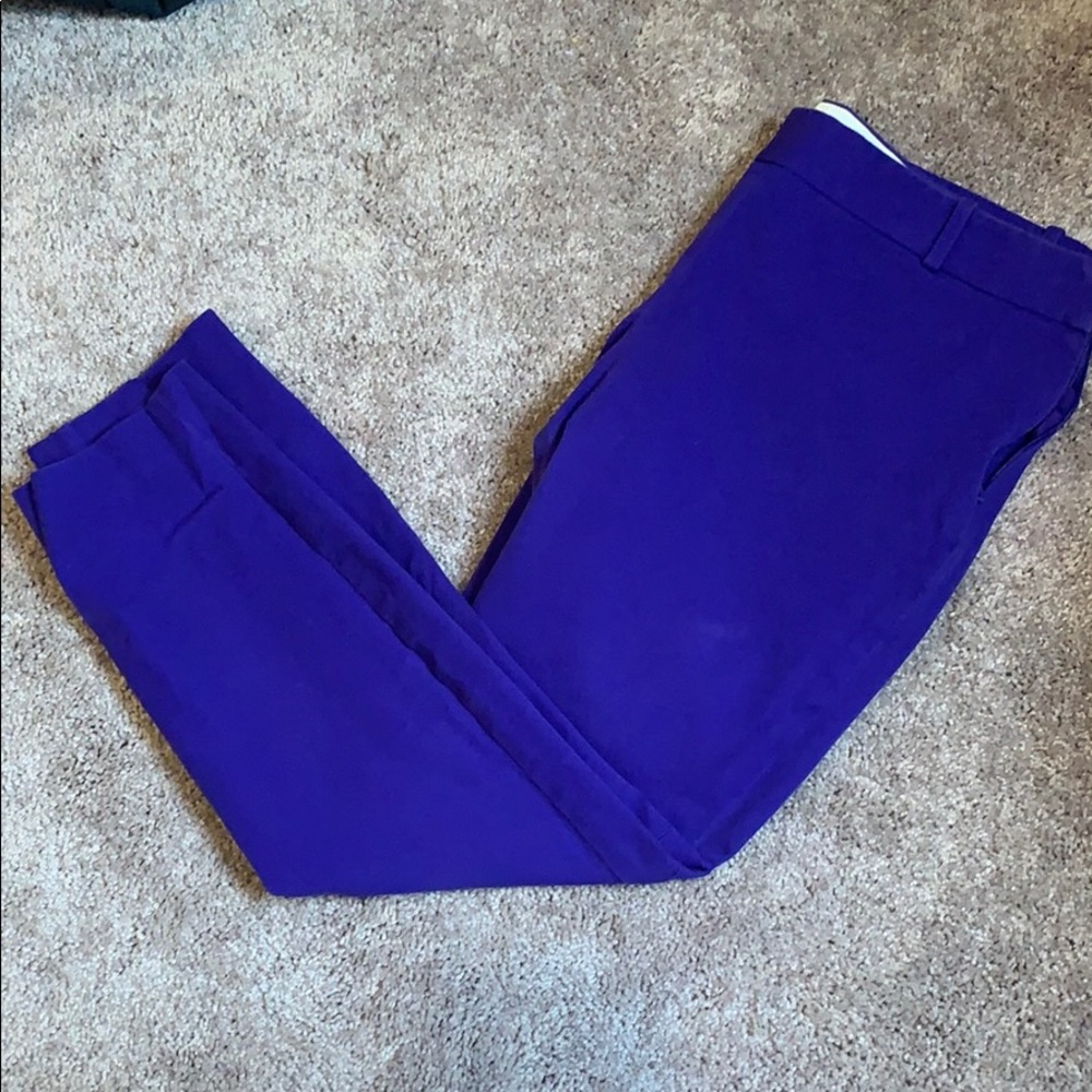 Jcrew Purple Minnie Cropped Dress Pant